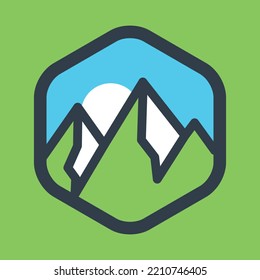 vintage hand drawn simple mountain badge, perfect for logo, t-shirts, apparel and other merchandise