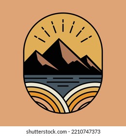 vintage hand drawn simple mountain badge, perfect for logo, t-shirts, apparel and other merchandise 5