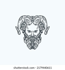 Vintage hand drawn sketch satyr