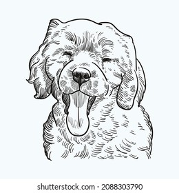 Vintage hand drawn sketch smile dog