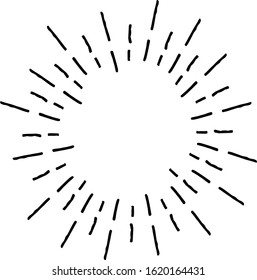 Vintage hand drawn sunburst explosion. Light rays of burst. Decorative and design elements. Geometric shapes stars. Vector illustration