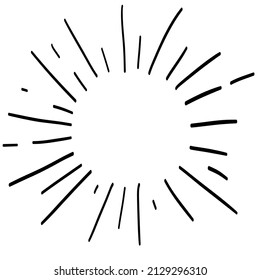 vintage hand drawn sunburst rays design elements, explosion, fireworks black ray's. Vintage sunburst. Elements for graphic and website design. Vector illustration.