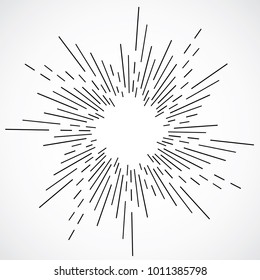 Vintage hand drawn sunburst vector illustration