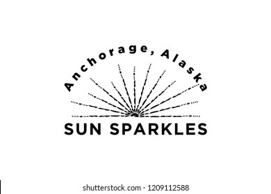 Vintage hand drawn sunburst vector illustration