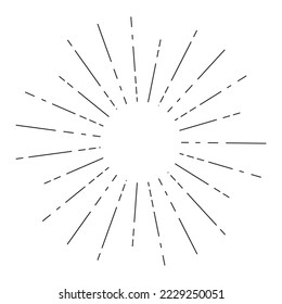 Vintage hand drawn sunburst. Vector illustration