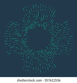Vintage hand drawn sunburst vector illustration design element