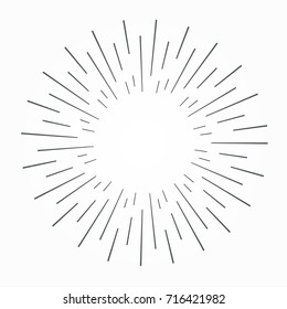 Vintage hand drawn sunburst vector illustration