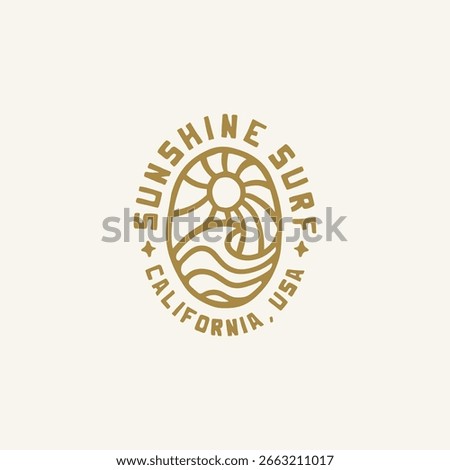 Vintage hand drawn surf design template for surf club, surf shop, surf merch.	