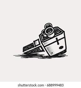 vintage hand drawn vector camera sketch