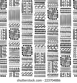 Vintage Hand Drawn Vector Ethnic Style Seamless Pattern