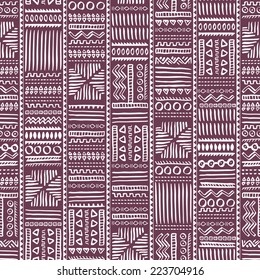 Vintage Hand Drawn Vector Ethnic Style Seamless Pattern