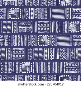 Vintage Hand Drawn Vector Ethnic Style Seamless Pattern