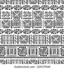 Vintage Hand Drawn Vector Ethnic Style Seamless Pattern. Can be used for wallpaper, pattern fills, web page background, surface textures.