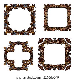 vintage hand drawn vector frames and borders set