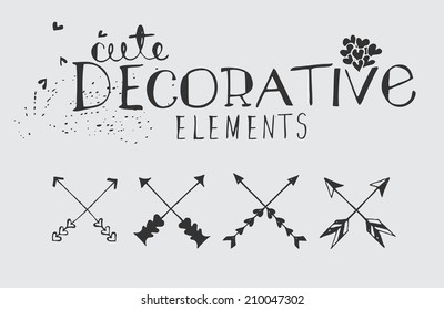 Vintage Hand Drawn Vector Illustration Set