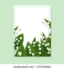 Vintage lirio vectorial del valle flores ilustración, banner, día de San Valentín, boda, elemento invitación, flores de verano primavera