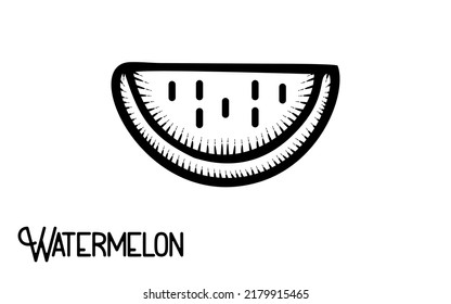 Vintage hand drawn watermelon vector