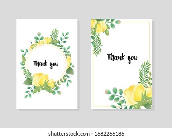 Vintage hand drawn yellow rose invitation card, flower decoration vector illustration, valentines day, wedding decoration, nature plant, textile, greeting card decoration.