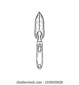 Vintage Hand Drawning  gardening Equipment