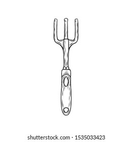 Vintage Hand Drawning  gardening Equipment