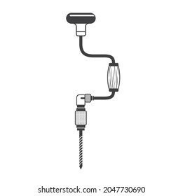 vintage hand drill illustration, vector art.