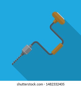 Vintage hand drill vector flat design.