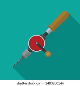 Vintage hand drill vector flat design.