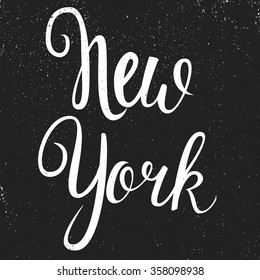 Vintage Hand lettered textured New York state of mind t shirt apparel fashion print Retro old school tee graphics for different projects, cards, invitations, prints. 