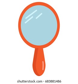 Vintage hand mirror icon, vector illustration flat style design isolated on white. Colorful graphics