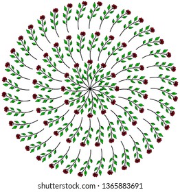 Vintage hand sketch vector elements (leaves, flowers, vortex). Perfect for invitations, greeting cards, Wedding frames, posters - Vector