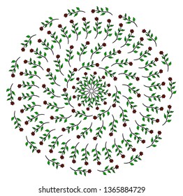 Vintage hand sketch vector elements (leaves, flowers, vortex). Perfect for invitations, greeting cards, Wedding frames, posters - Vector