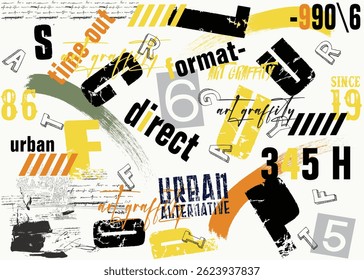 vintage hand writing pattern, letters hand drawing textile texture, letters without meaning. Seamless hand writing, graffiti letters seamless pattern, print T art, grunge elements and slogan.eps8, Tee