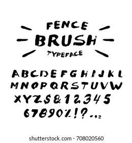Vintage Hand Written Brush Stroke Typeface. Retro Hand Drawn Lettering Font. Original Design. Custom Typography. Calligraphic Alphabet. Vector Illustration. Letters and Numbers. 