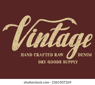 Artículos secos de artesanía vintage Suministro Impresión editable con efecto grunge para camiseta gráfica o sudadera - Vector