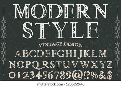vintage handcrafted font typeface vector named modern style