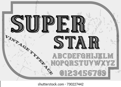 vintage handcrafted vector font named super star