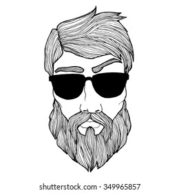 Vintage hand-drawing pattern Hipster. Line-art style. Graphic art. T-Shirt print, card, logo, badge, flyers, banners.