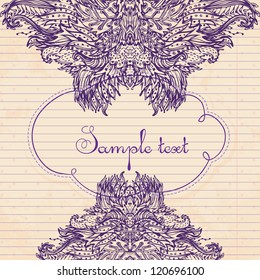 Vintage hand-drawn background on old notebook paper
