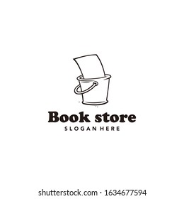 Vintage hand-drawn book store logo, classic and rustic, very elegant for a company.