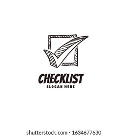 Vintage hand-drawn checklist logo, classic and rustic, very elegant for a company.