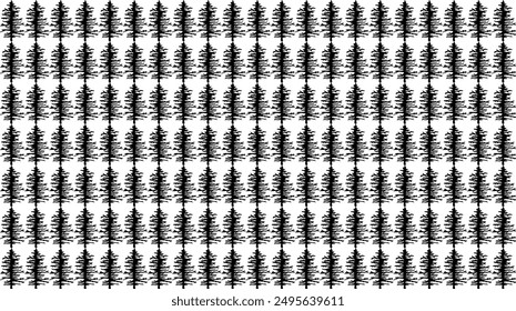 Vintage Hand-Drawn Coniferous Forest Vector: Seamless Pine and Spruce Tree Patterns for Natural Backgrounds and Textile Designs