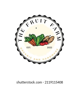 VINTAGE HANDDRAWN FRUIT BADGE LOGO