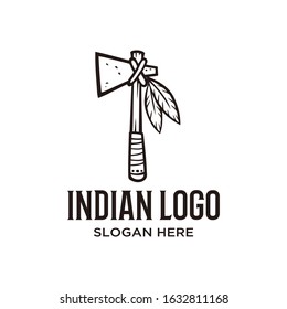 Vintage hand-drawn Indian logo, classic and rustic, very elegant for a company.