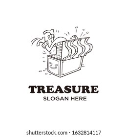 Vintage hand-drawn treasure logo, classic and rustic, very elegant for a company.