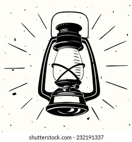 Vintage Handdrawn Vector Lamp