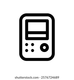 Vintage handheld console. Editable stroke vector icon.