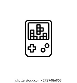 Console de jogos portátil vintage com ícone de contorno de blocos