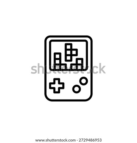 Vintage Handheld Gaming Console With Blocks Outline Icon