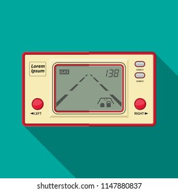 vintage handheld video game vector flat design.