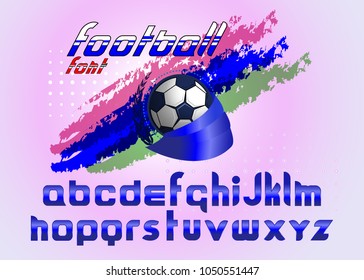 Vintage handmade alphabet, Football tournament.  ABC sport font. Soccer club emblem.
